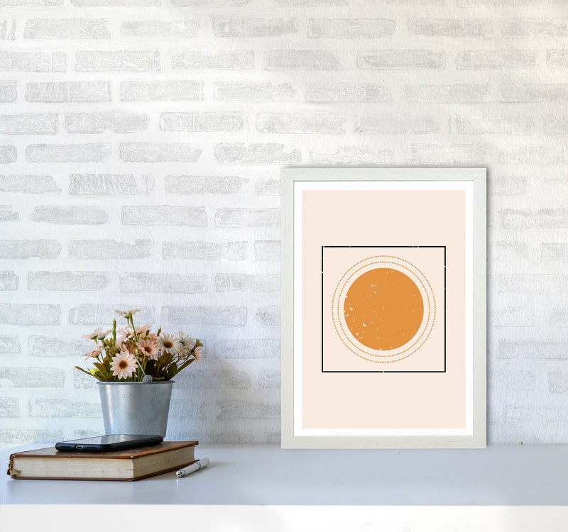 Abstract Sun Art Print by Jason Stanley A3 Oak Frame