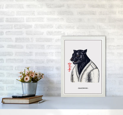 Black Panther Art Print by Jason Stanley A3 Oak Frame