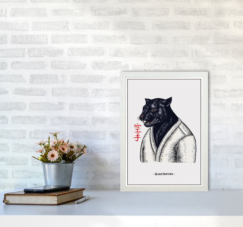 Black Panther Art Print by Jason Stanley A3 Oak Frame