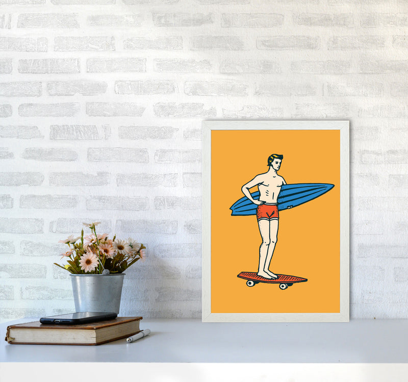 Gone Surfin' Art Print by Jason Stanley A3 Oak Frame