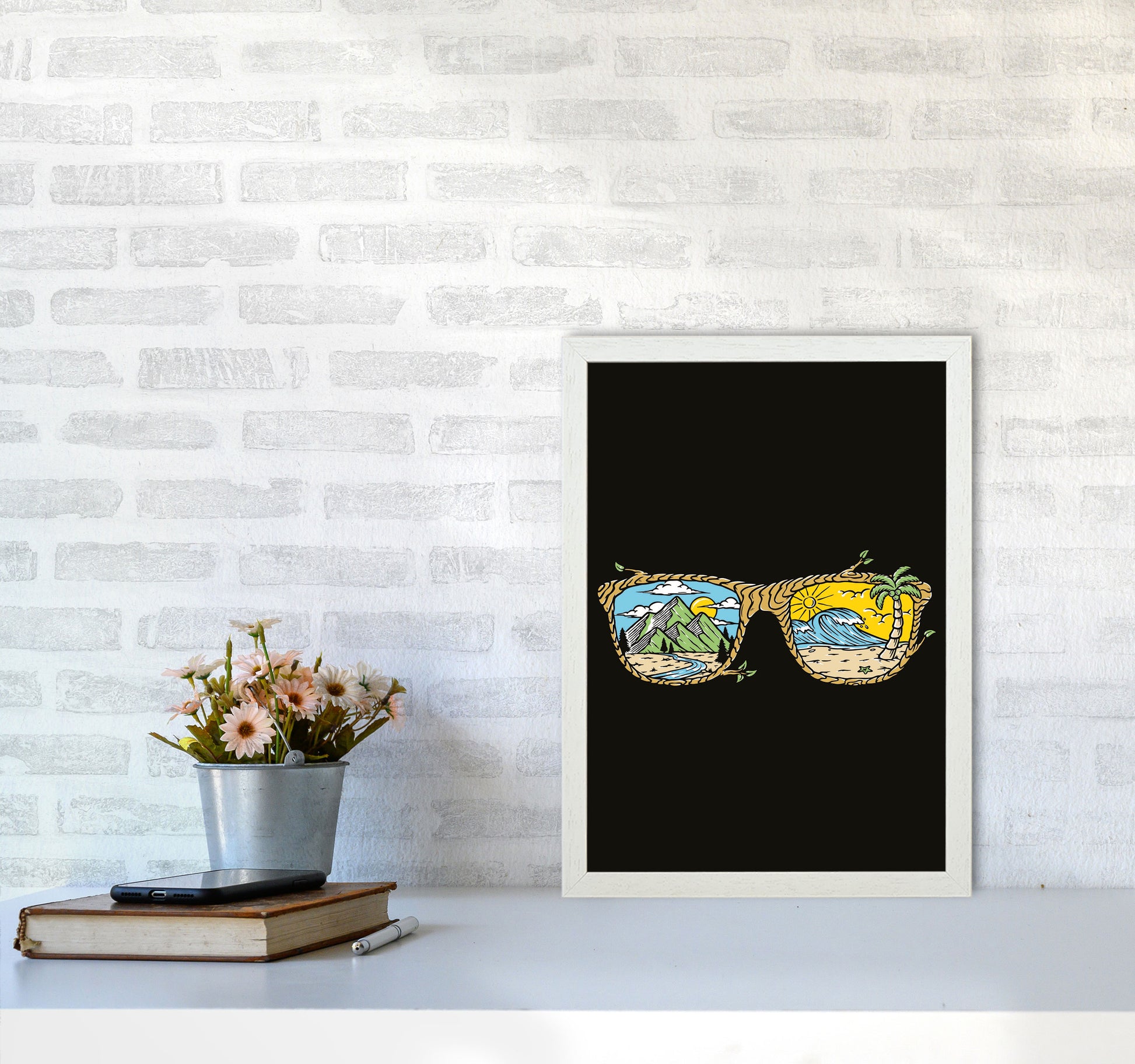 Sunny Daze Art Print by Jason Stanley A3 Oak Frame