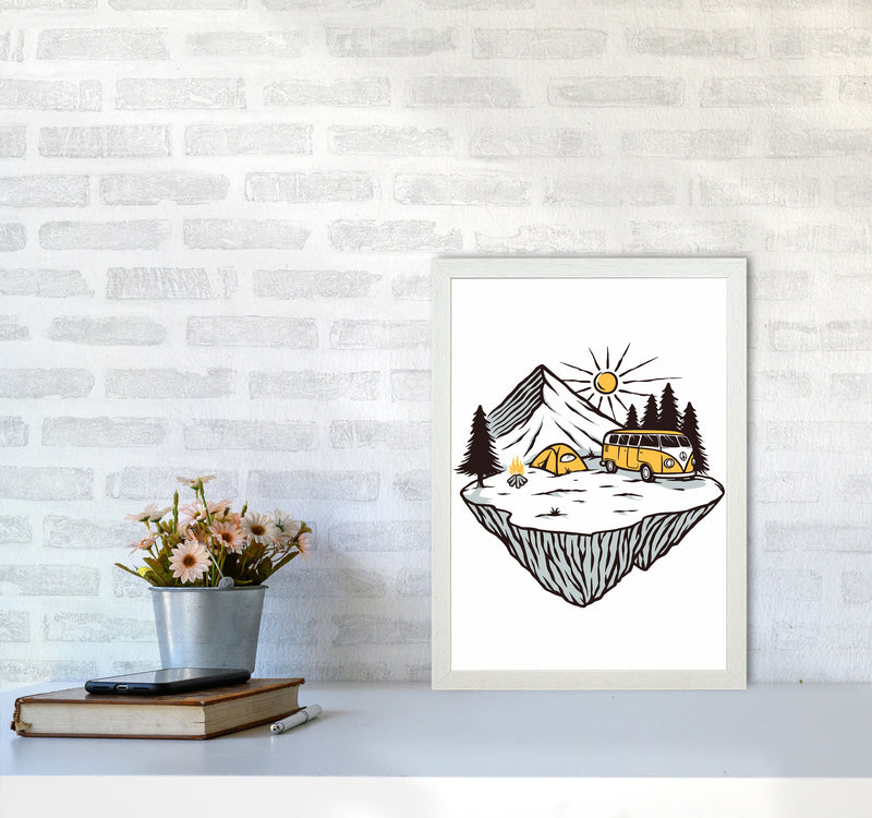 Camp Vibes Art Print by Jason Stanley A3 Oak Frame