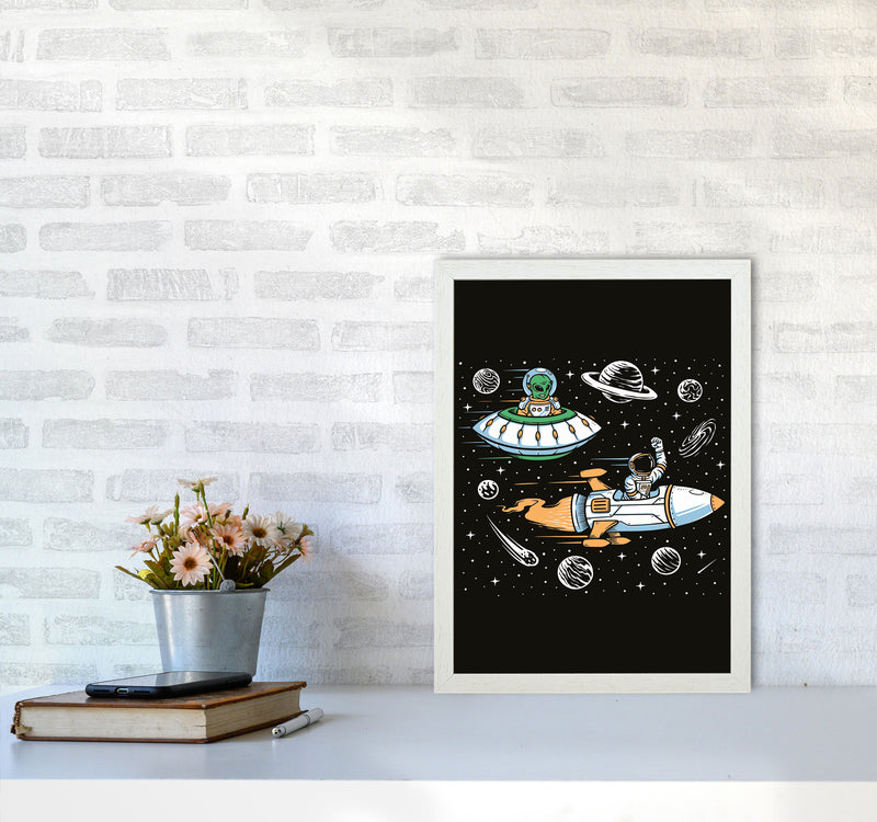Space Rage Art Print by Jason Stanley A3 Oak Frame