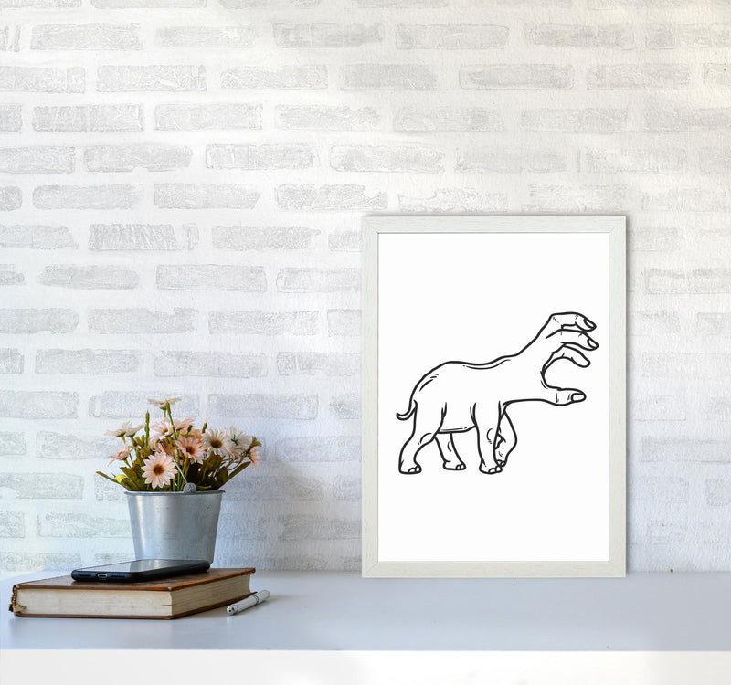 Hand-Head Art Print by Jason Stanley A3 Oak Frame