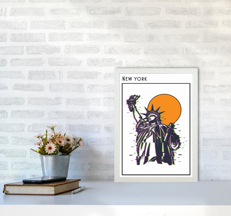 New York Art Print by Jason Stanley A3 Oak Frame