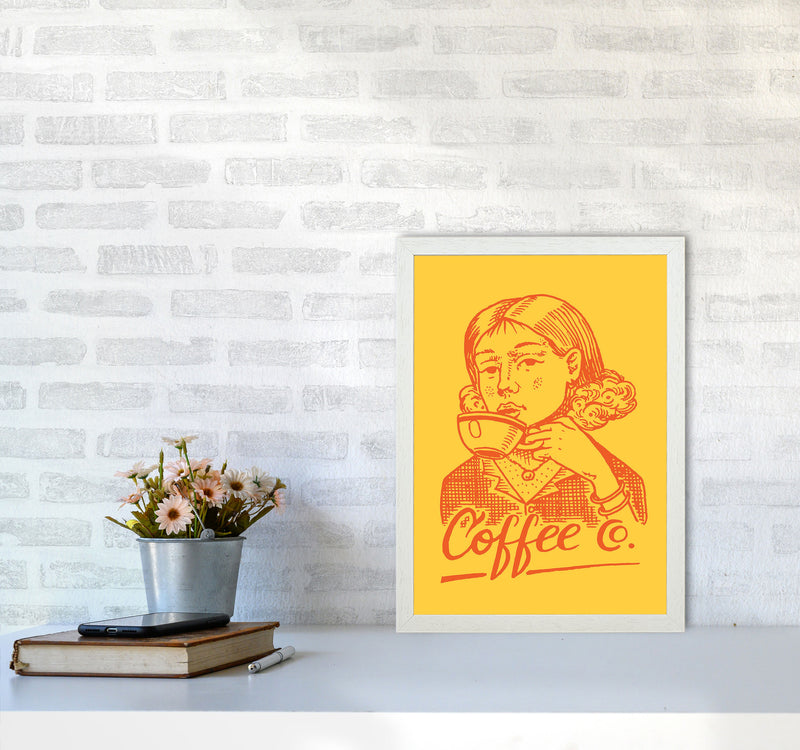 Coffee Art Print by Jason Stanley A3 Oak Frame