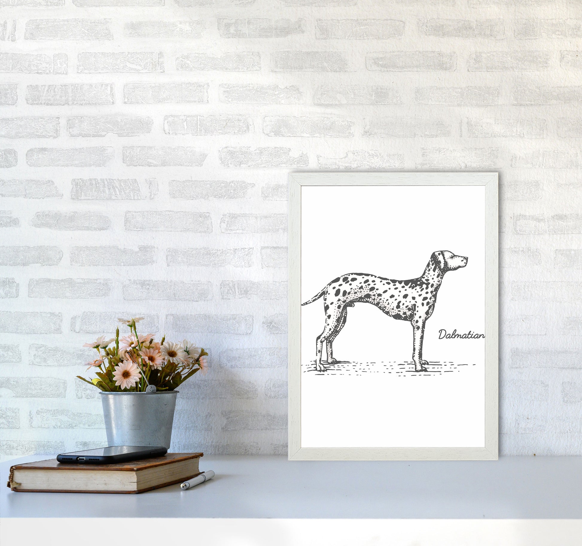 Dalmation Art Print by Jason Stanley A3 Oak Frame