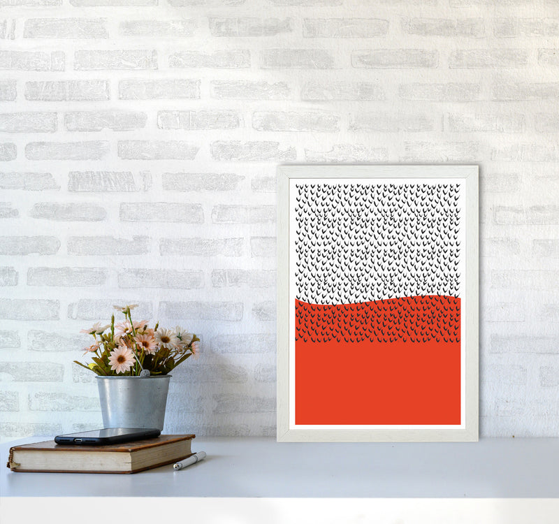 Red Vibe Art Print by Jason Stanley A3 Oak Frame