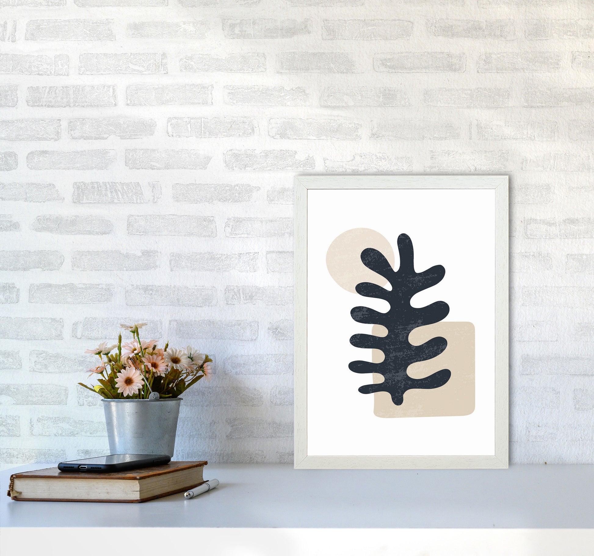 Minimal Abstract Algae III Art Print by Jason Stanley A3 Oak Frame