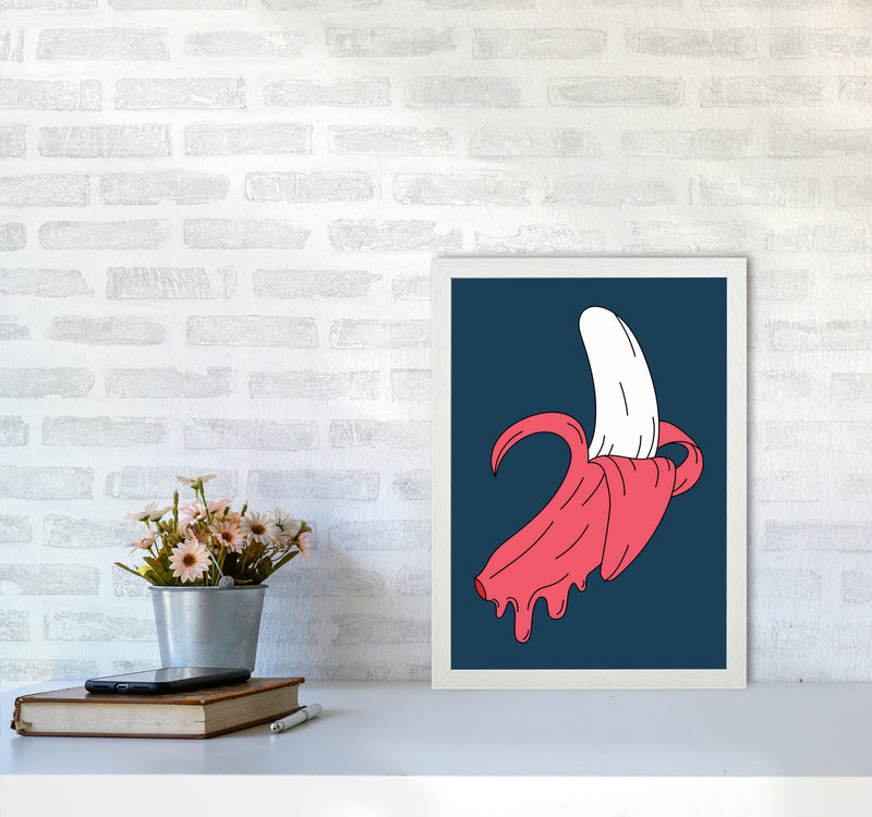 Melting Banana Art Print by Jason Stanley A3 Oak Frame