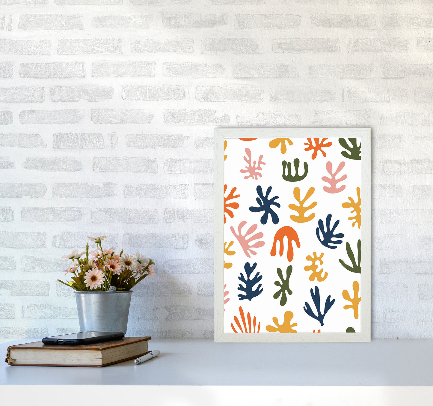 Minimal Abstract Algae IIII Art Print by Jason Stanley A3 Oak Frame