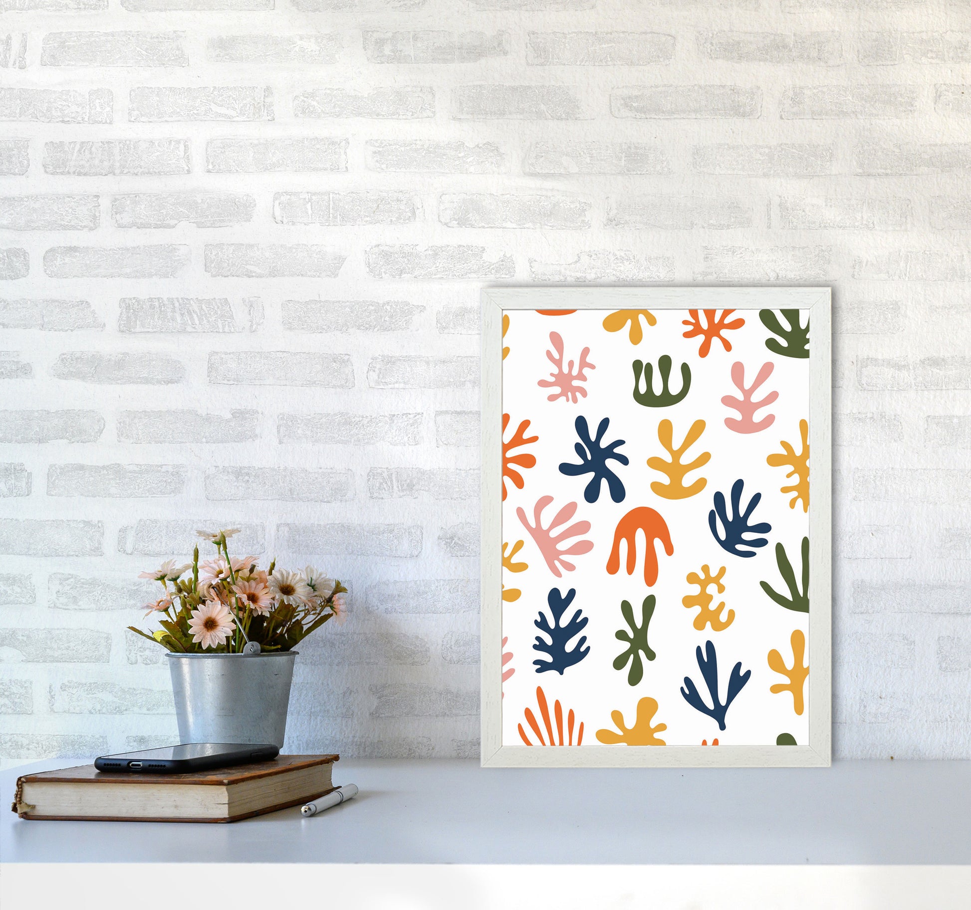 Minimal Abstract Algae IIII Art Print by Jason Stanley A3 Oak Frame