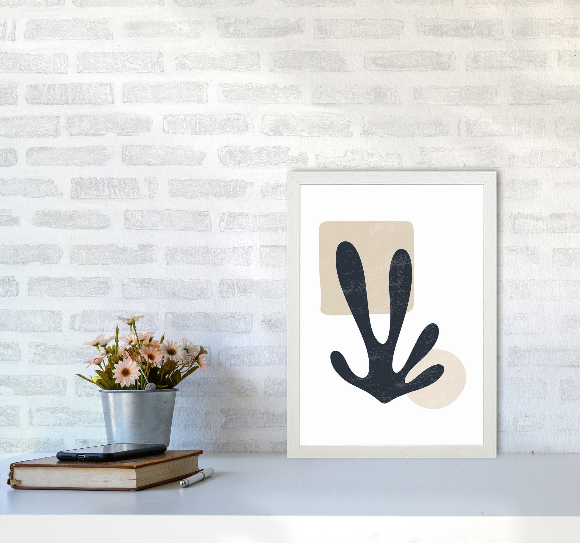 Minimal Abstract Algae II Art Print by Jason Stanley A3 Oak Frame