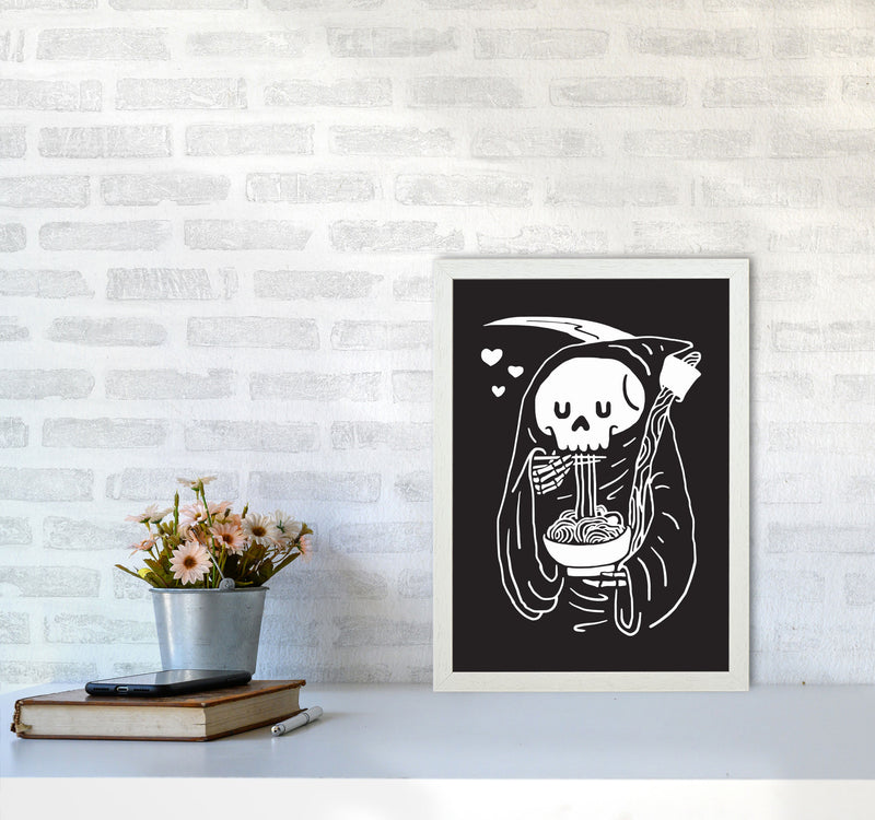But First...Noodles Art Print by Jason Stanley A3 Oak Frame