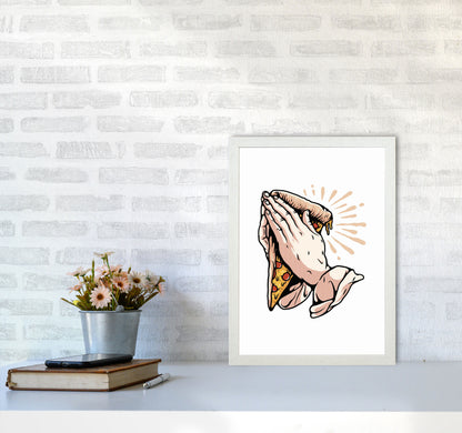 Pizza Is Life Art Print by Jason Stanley A3 Oak Frame