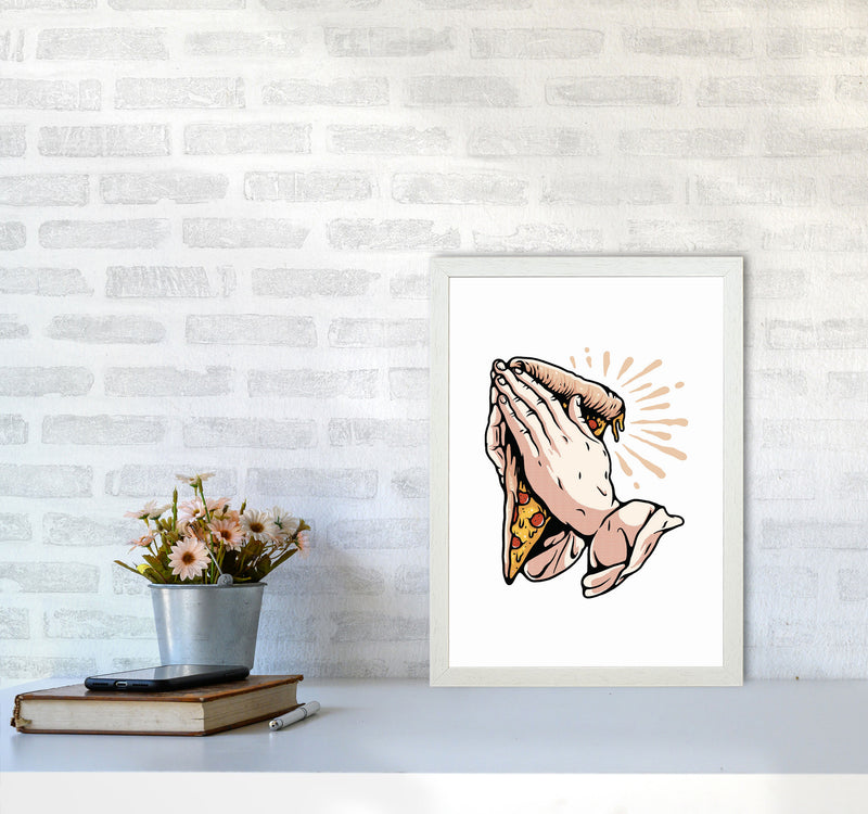 Pizza Is Life Art Print by Jason Stanley A3 Oak Frame