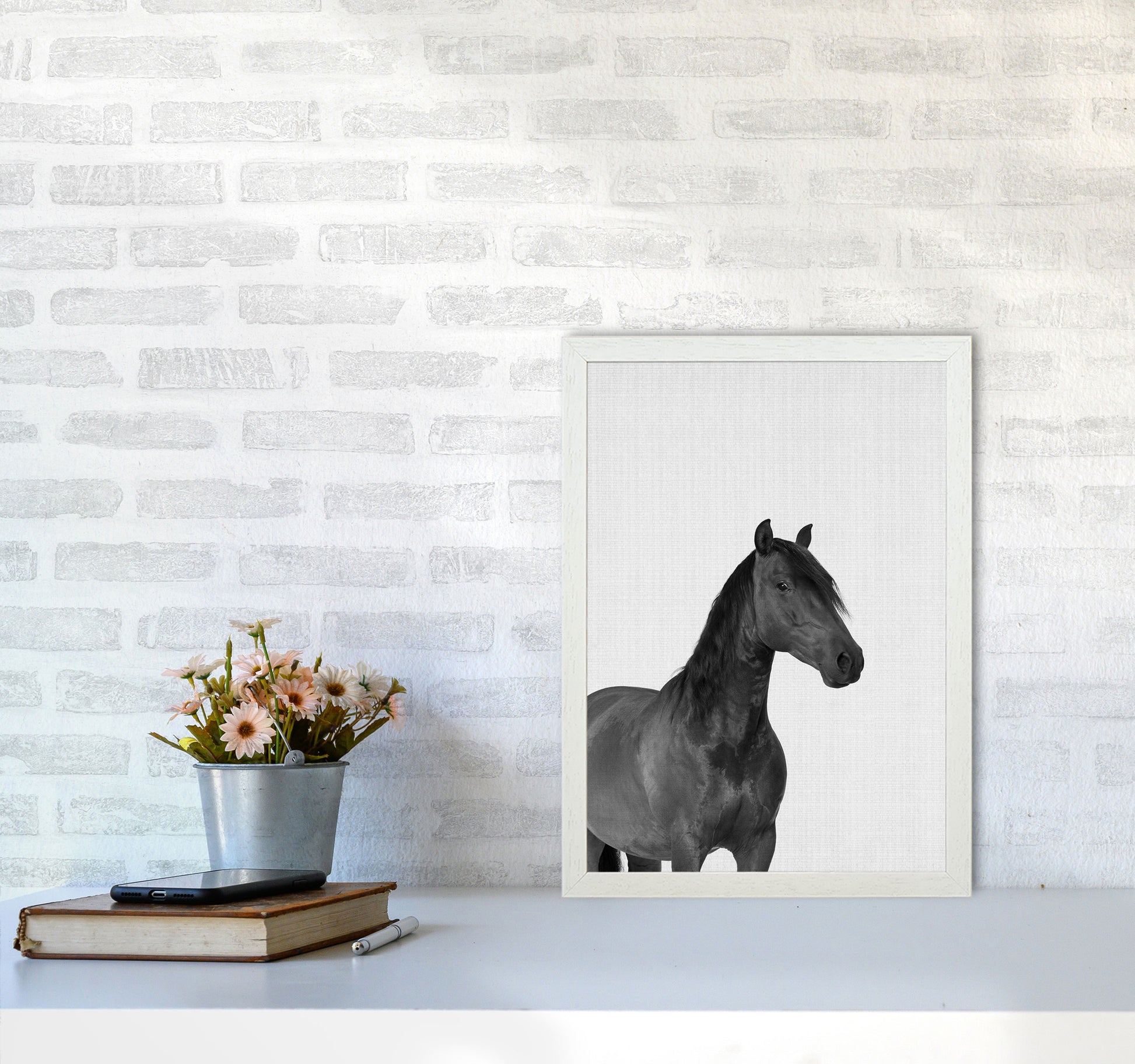 The Dark Horse Rides At Night Art Print by Jason Stanley A3 Oak Frame