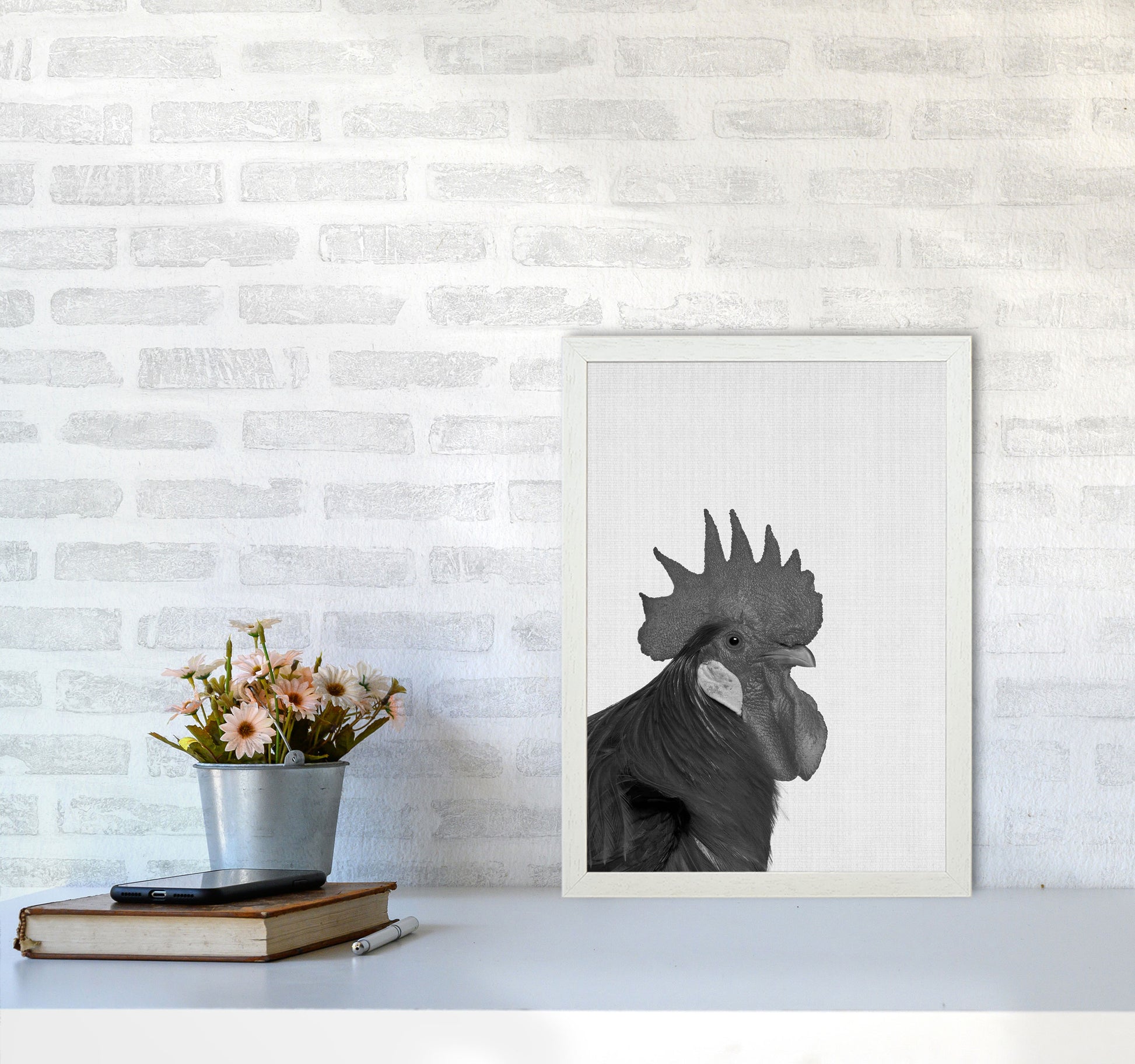 Cock A Doodle Doo Art Print by Jason Stanley A3 Oak Frame