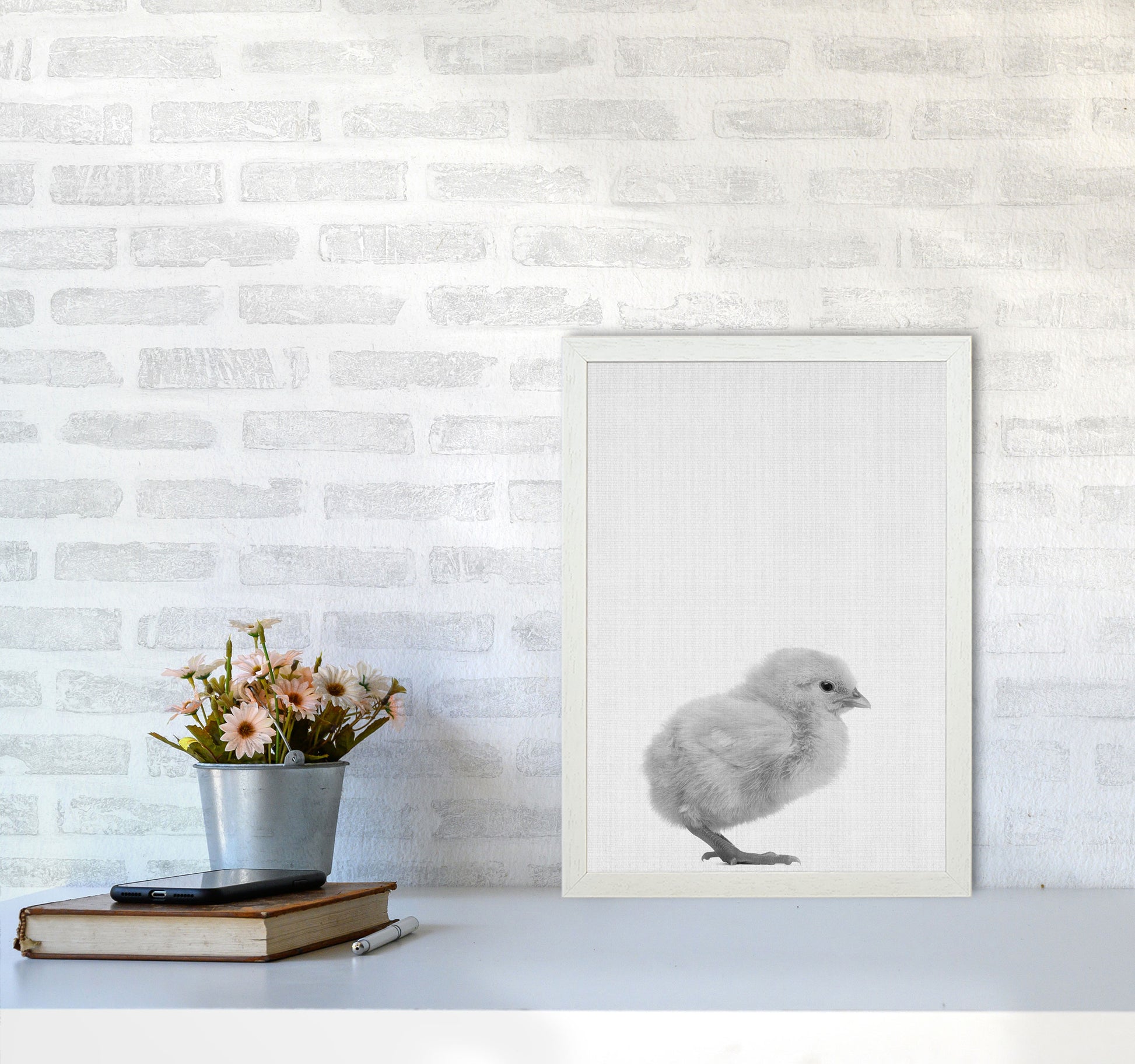 2X3_Chick Art Print by Jason Stanley A3 Oak Frame