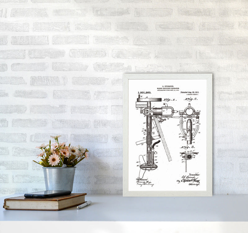 Outboard Boat Propeller Patent Art Print by Jason Stanley A3 Oak Frame