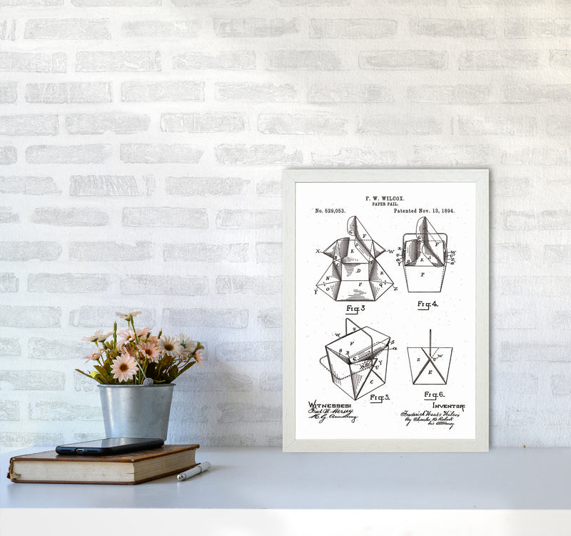Chinese Take Out Box Patent Art Print by Jason Stanley A3 Oak Frame