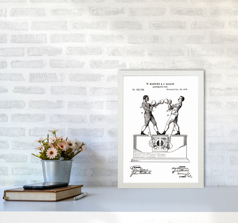 Automatic Boxing Toy Patent Art Print by Jason Stanley A3 Oak Frame