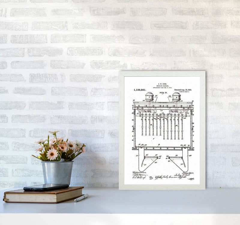 Bronzing Machine Patent Art Print by Jason Stanley A3 Oak Frame