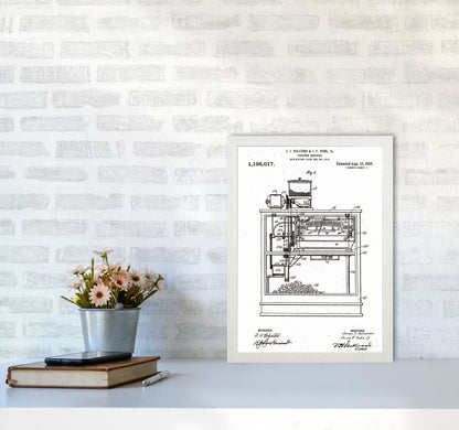 Popcorn Machine Patent Art Print by Jason Stanley A3 Oak Frame