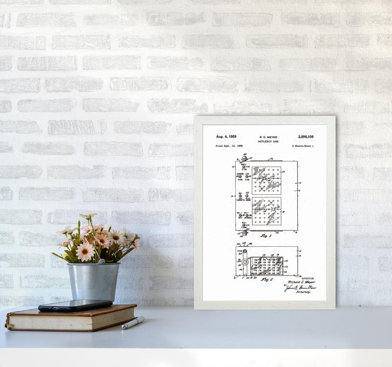 Battleship Game Patent Art Print by Jason Stanley A3 Oak Frame