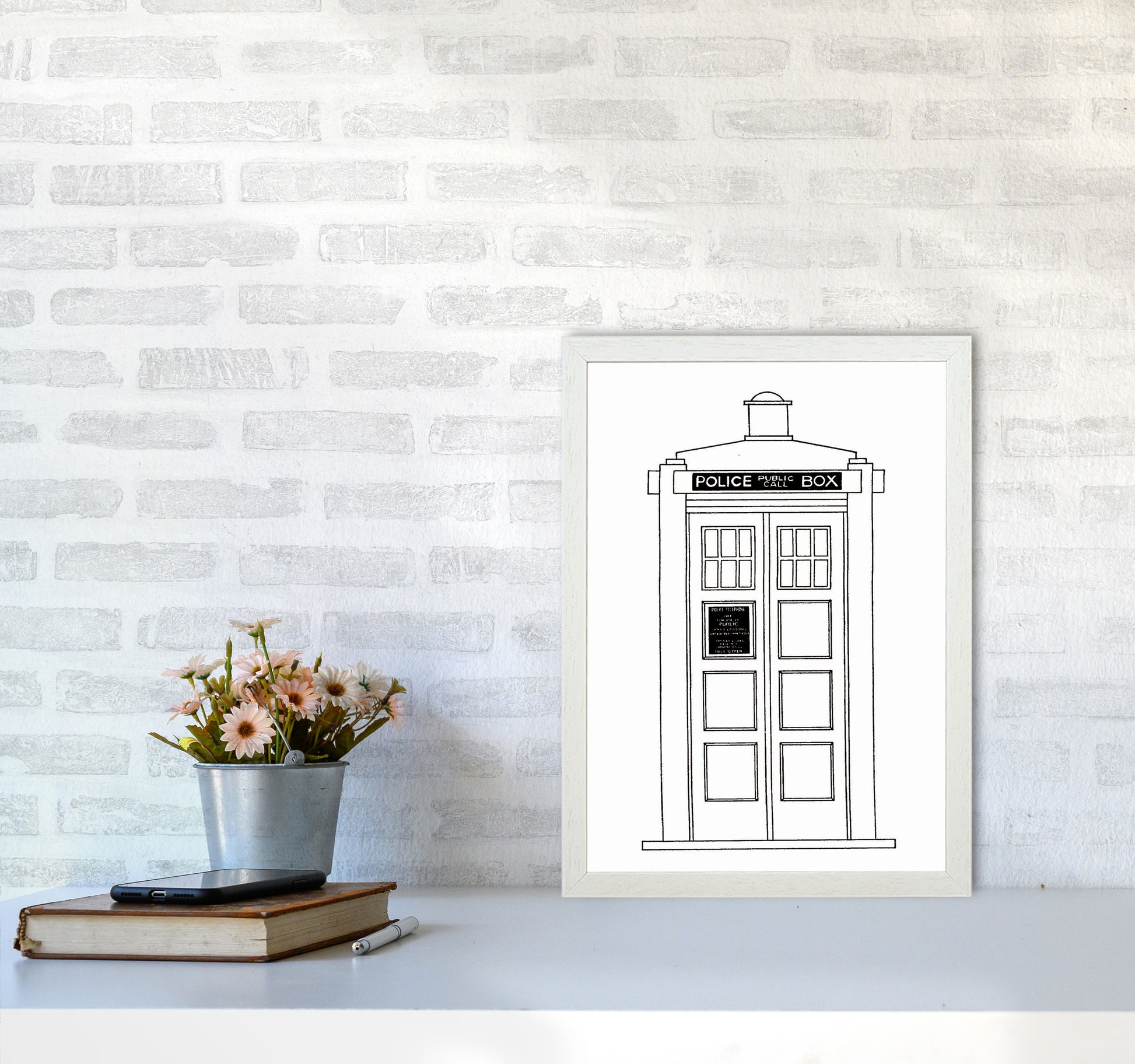 Police Call Box Patent Art Print by Jason Stanley A3 Oak Frame