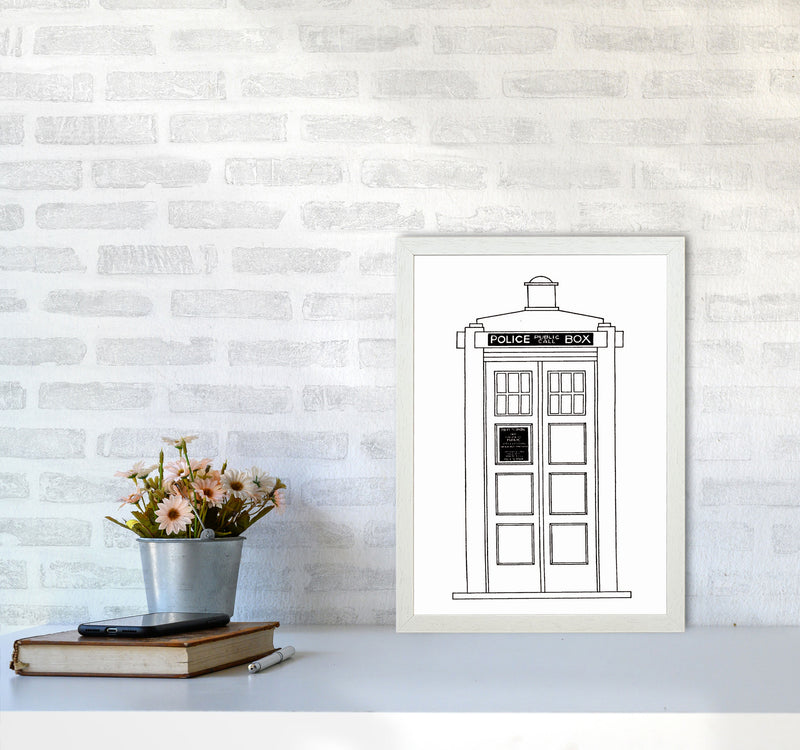 Police Call Box Patent Art Print by Jason Stanley A3 Oak Frame