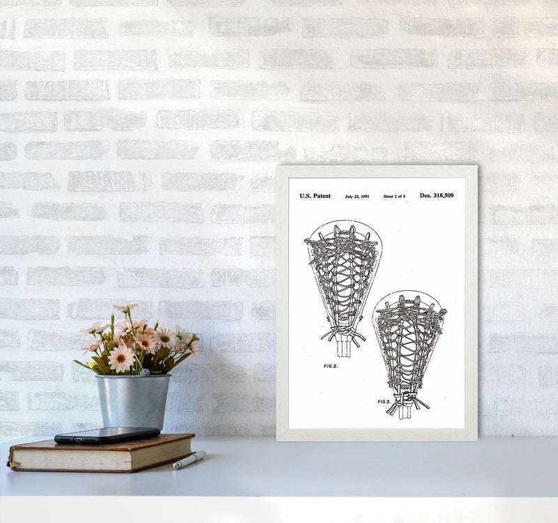 Lacross Stick Patent Art Print by Jason Stanley A3 Oak Frame