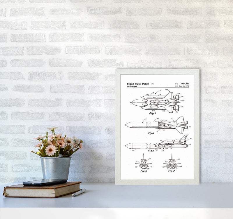 Space Shuttle Patent Art Print by Jason Stanley A3 Oak Frame