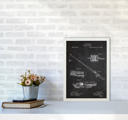 Fishing Rod Patent Art Print by Jason Stanley A3 Oak Frame