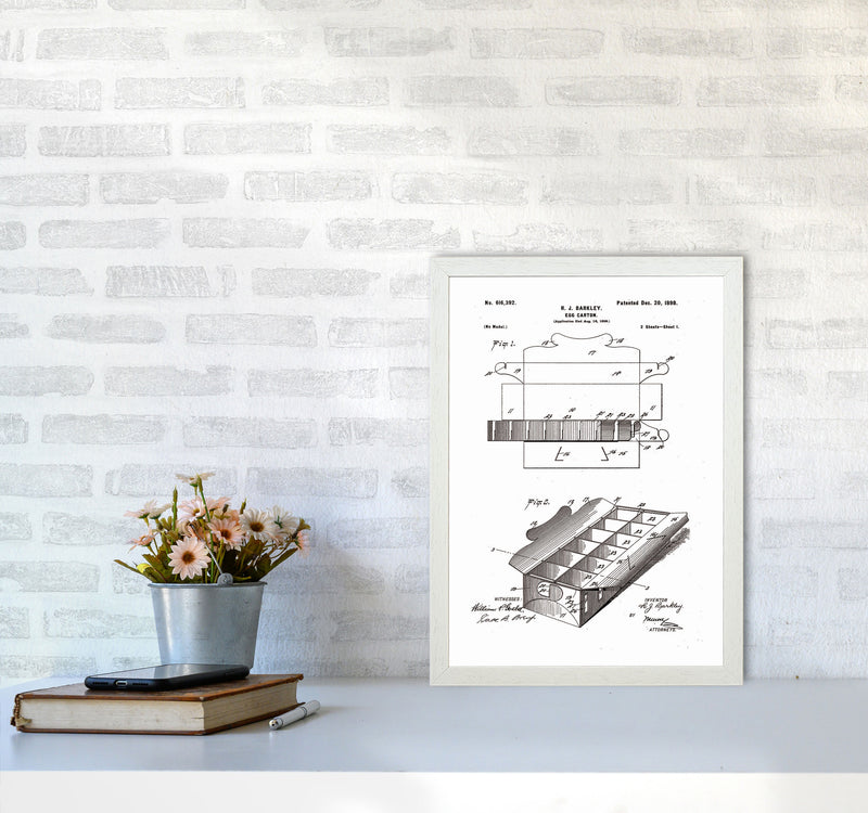 Egg Carton Patent Art Print by Jason Stanley A3 Oak Frame