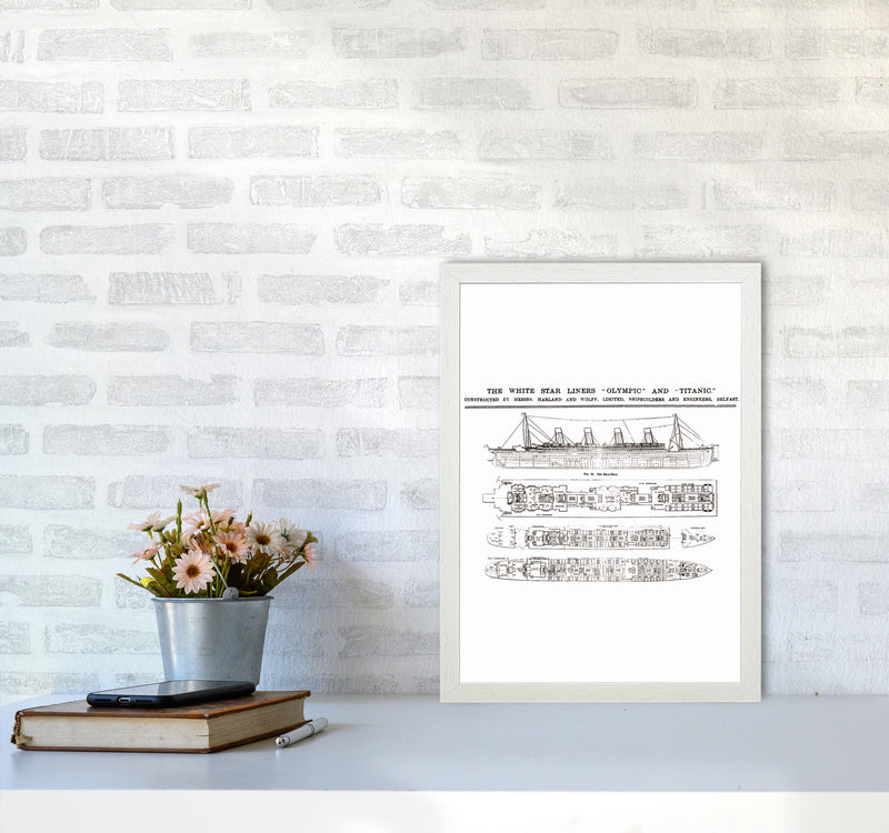 Titanic Patent 2 Art Print by Jason Stanley A3 Oak Frame