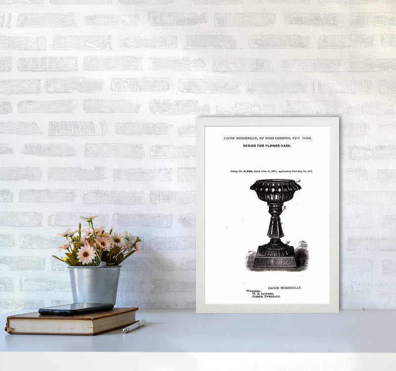 Flower Vase Patent Art Print by Jason Stanley A3 Oak Frame