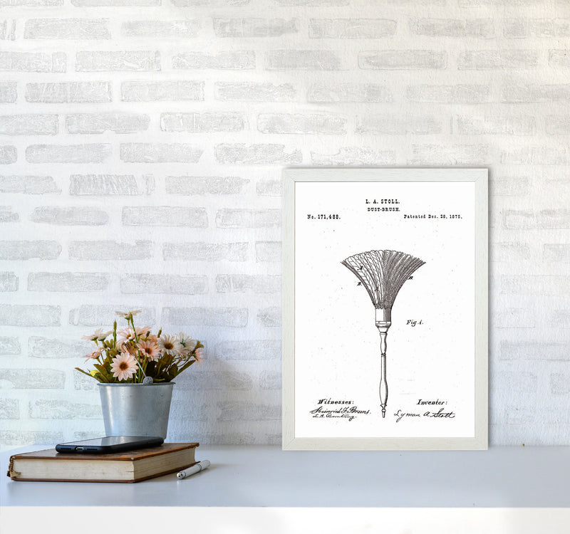 Dust Brush Patent Art Print by Jason Stanley A3 Oak Frame