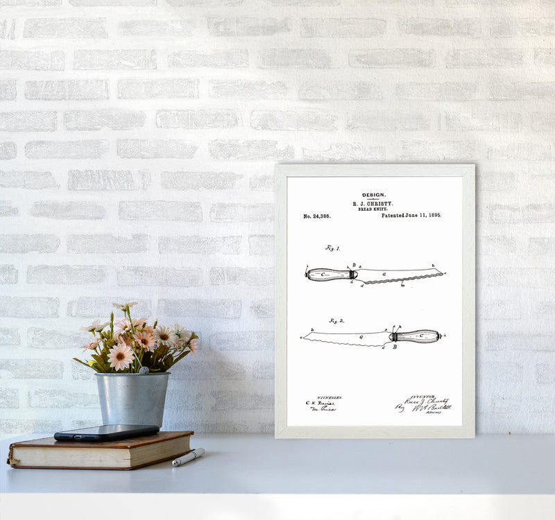 Bread Knife Patent Art Print by Jason Stanley A3 Oak Frame