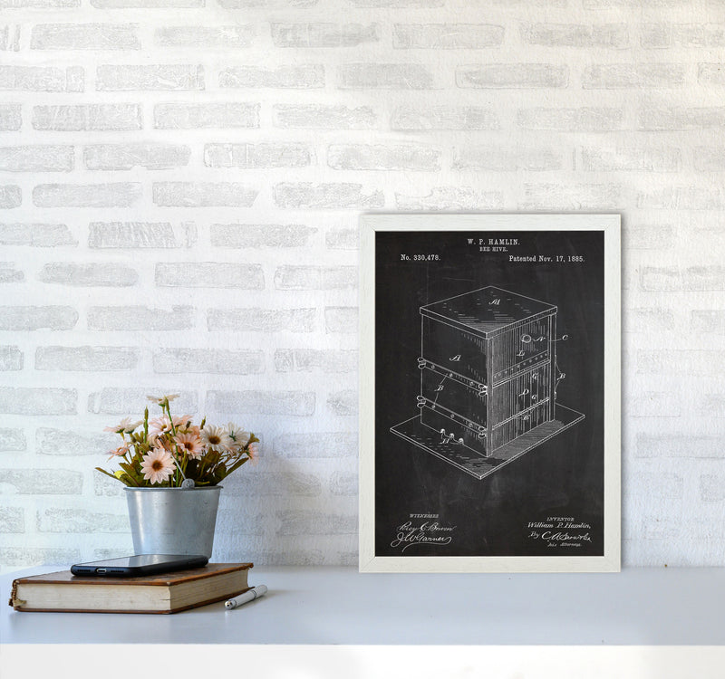 Bee Hive Patent Art Print by Jason Stanley A3 Oak Frame