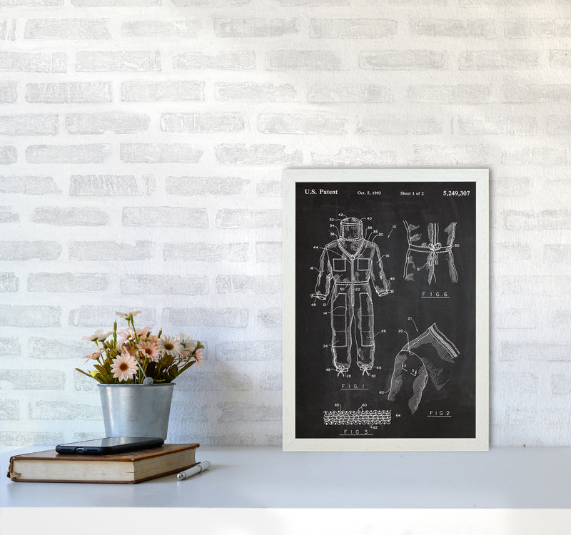 Bee Suit Patent Art Print by Jason Stanley A3 Oak Frame