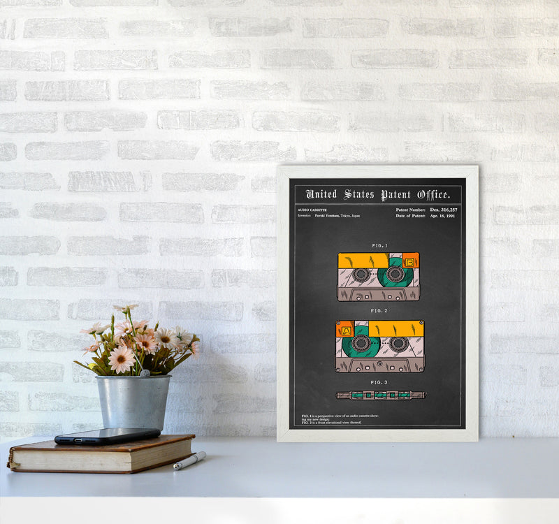 Casette Tape Art Print by Jason Stanley A3 Oak Frame