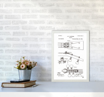Guitar Patent Art Print by Jason Stanley A3 Oak Frame