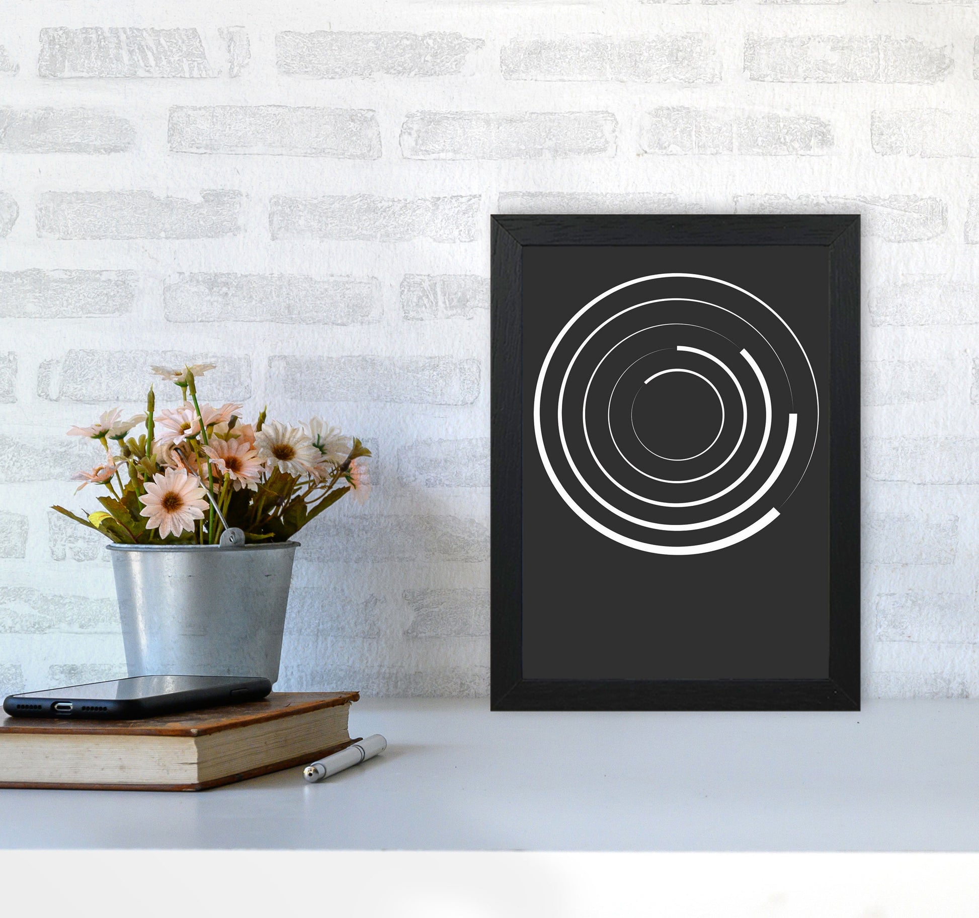 Minimal Geometric Series - 28 Art Print by Jason Stanley A4 White Frame