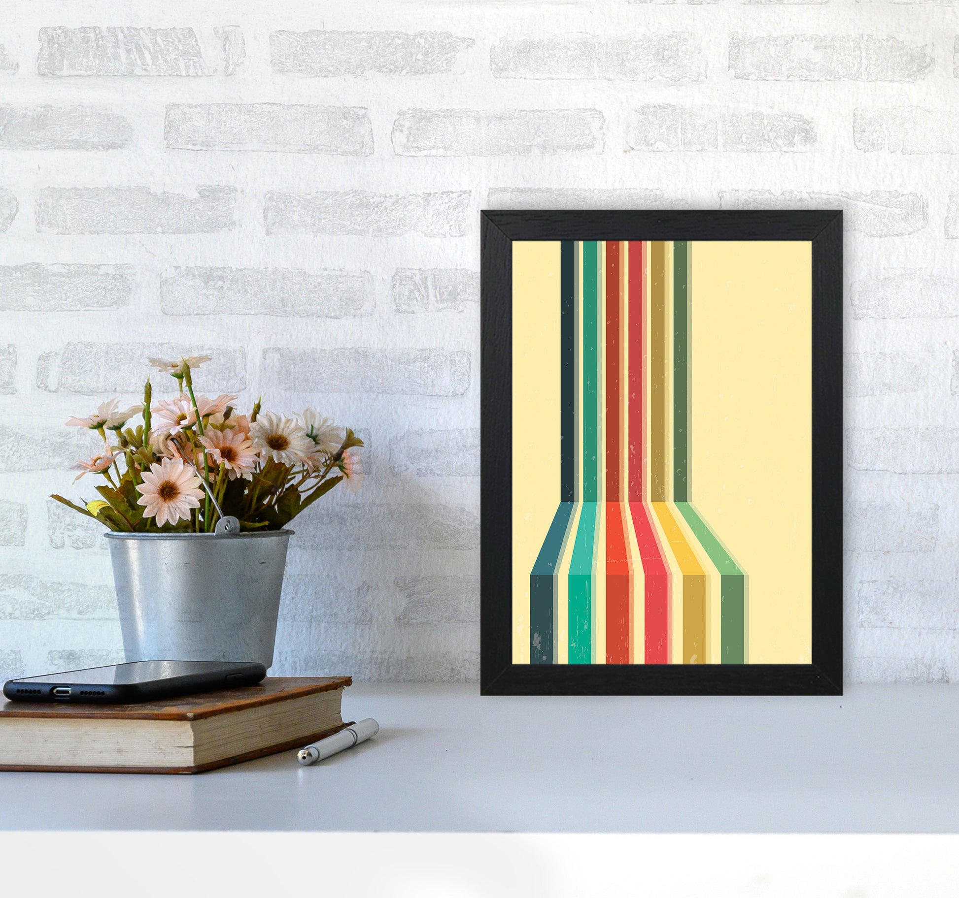 Minimal Geometric Series - 50 Art Print by Jason Stanley A4 White Frame