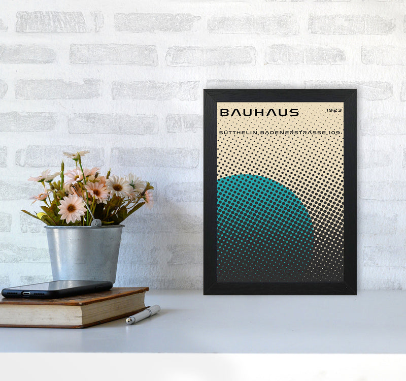 Bauhaus Geometric Teal Vibe Art Print by Jason Stanley A4 White Frame