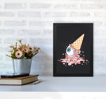 Strawberry Eyeball Icecream Art Print by Jason Stanley A4 White Frame