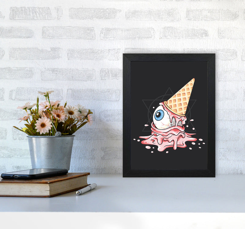 Strawberry Eyeball Icecream Art Print by Jason Stanley A4 White Frame