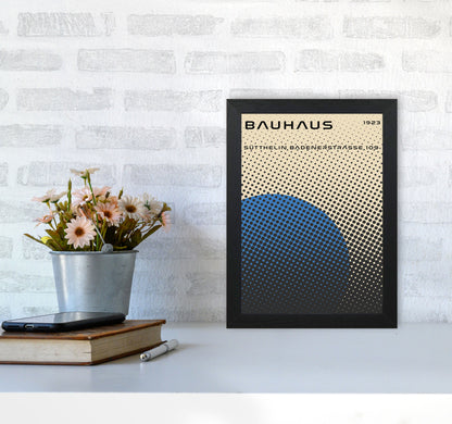 Bauhaus Geometric Blue Vibe Art Print by Jason Stanley A4 White Frame