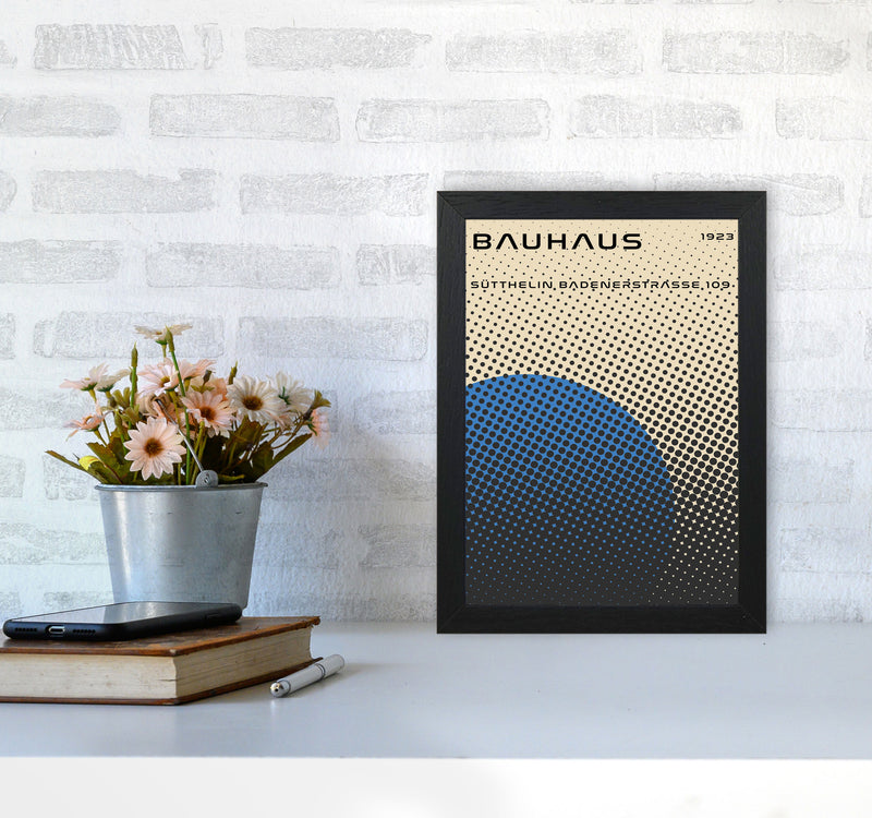 Bauhaus Geometric Blue Vibe Art Print by Jason Stanley A4 White Frame